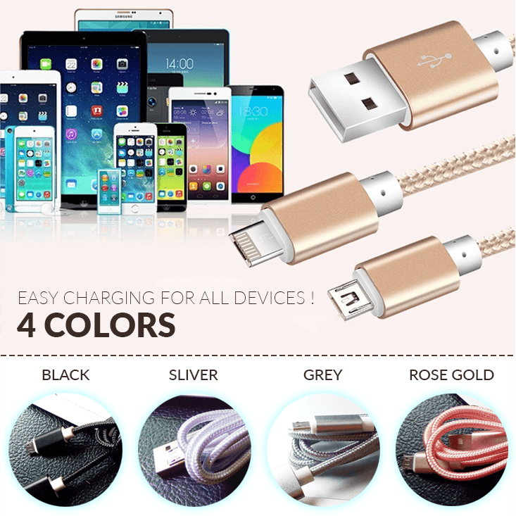 2 In 1 Dual Port Charging Cable